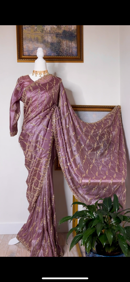 Purple Party Wear Saree