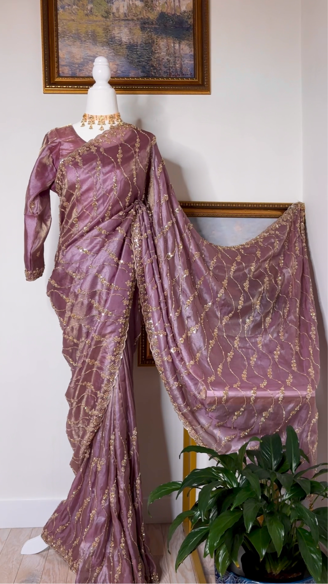 Purple Party Wear Saree