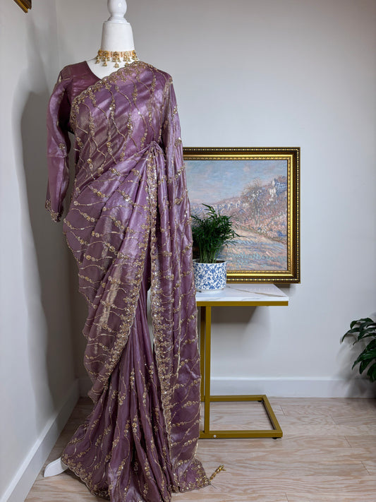 Purple Party Wear Saree